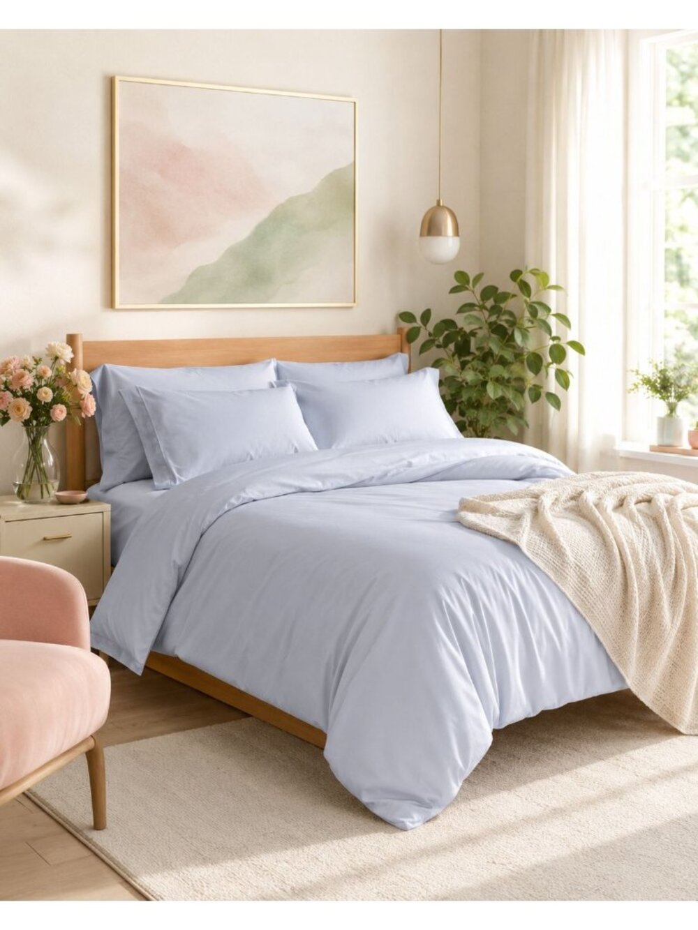 S8 | Quince Bamboo Duvet Cover Twin Sky Blue NWOT - Picture 7 of 11